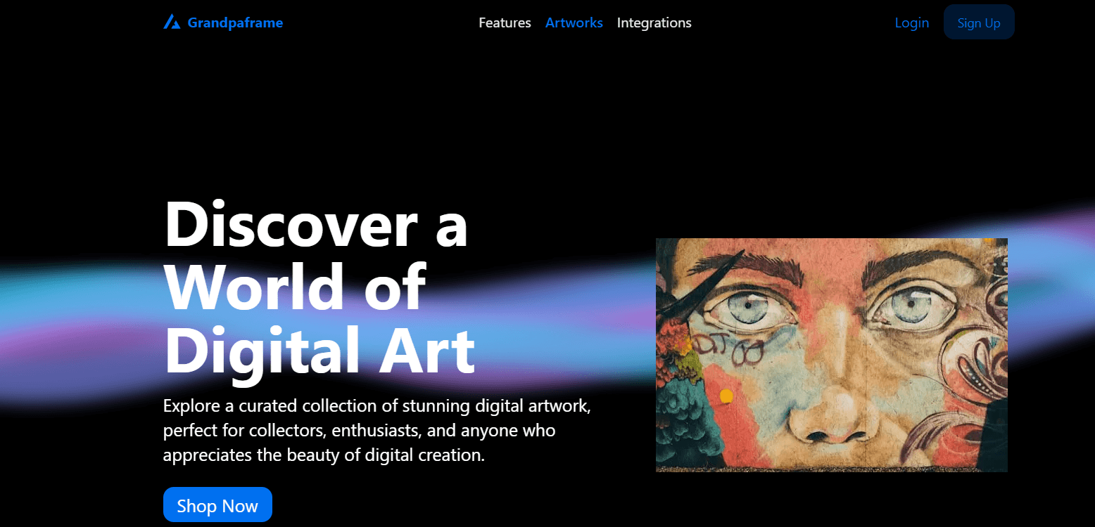 Art Gallery E-commerce screenshot 1